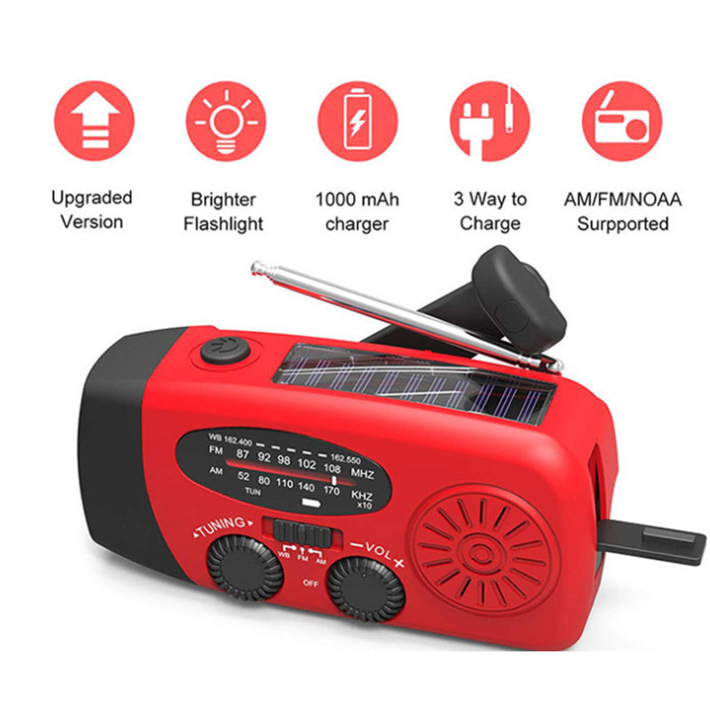 Solar Hand Crank USB Charging Radio Flashlight CoreWell